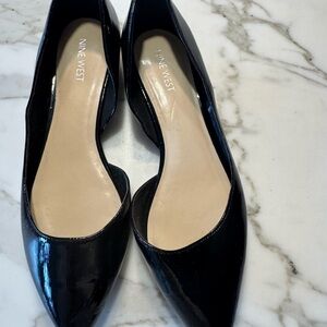 Nine West Black Patent Pointed D'Orsay Flats